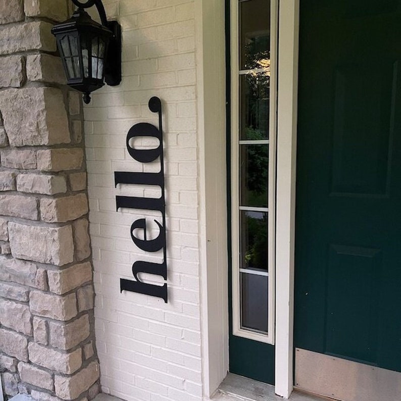 Metal Hello Sign, Front Door Decor, Metal Wall Art, Front Porch Decor, Welcome Sign, Outdoor Wall Decor Housewarming Gift, Entryway Decor