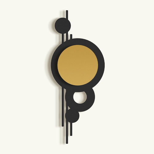 Lunaris Metal Wall Art (Hangable Horizontally or Vertically), Unique Geometric Metal Wall Decor, Modern Home Decor, Wall Hangings Black Gold