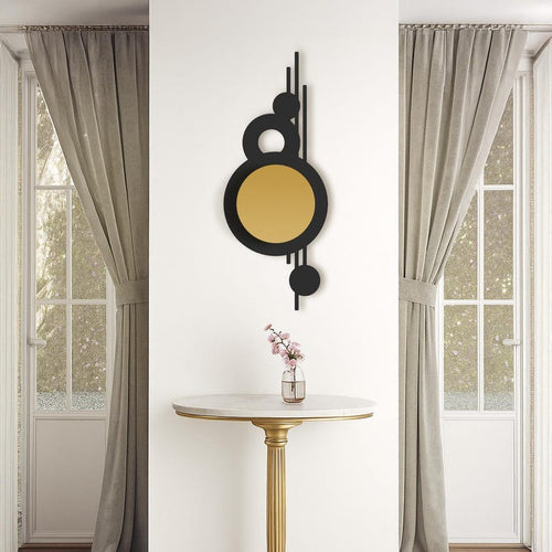 Lunaris Metal Wall Art (Hangable Horizontally or Vertically), Unique Geometric Metal Wall Decor, Modern Home Decor, Wall Hangings Black Gold