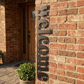 39" Metal Vertical Welcome Sign, Front Porch Decor, Front Door Decor, Welcome Wall Art, Entryway Decor, Modern Home Decor, Wall Hangings