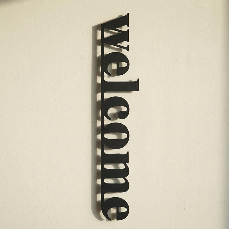 39" Metal Vertical Welcome Sign, Front Porch Decor, Front Door Decor, Welcome Wall Art, Entryway Decor, Modern Home Decor, Wall Hangings